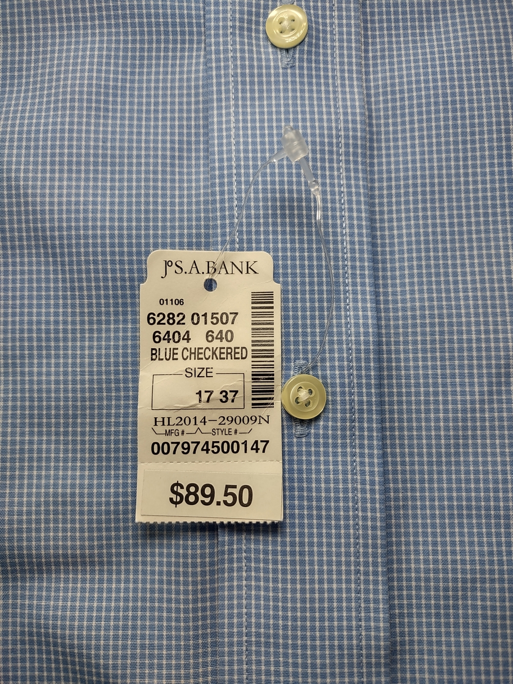 New Jos. A. Bank Light Blue Micro-Check Dress Shirt - Picture 2 of 8